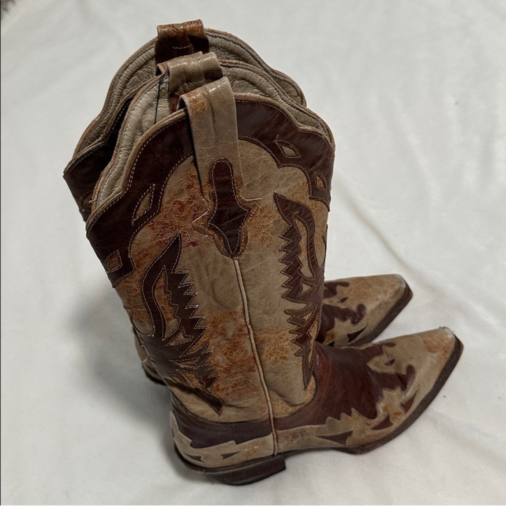 Ferrini Brown and Tan Heeled Boots
